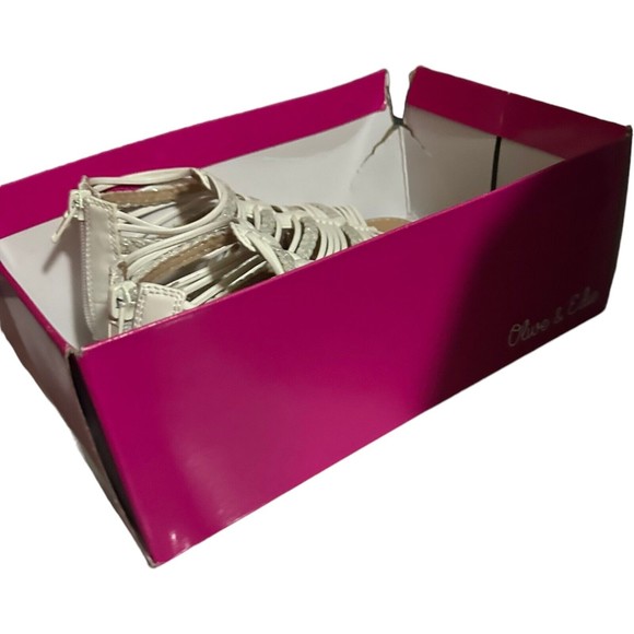 Olive & Edie Remie White Gladiator Strappy Zip Sandals Big Girl Size 1 Youth New - Picture 13 of 16